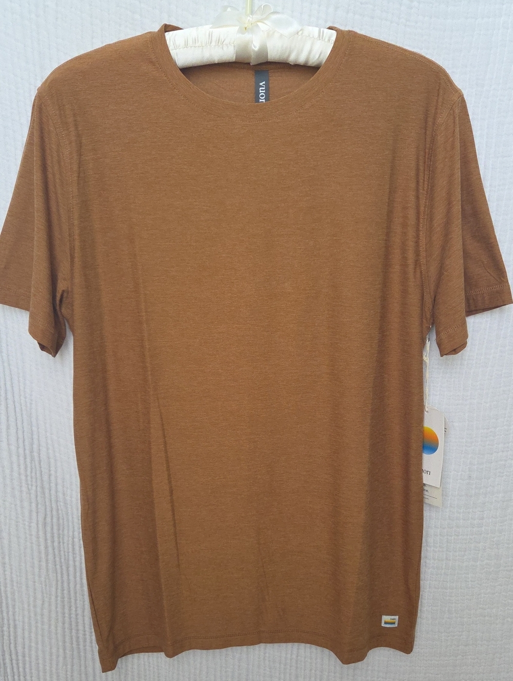 NWT Vuori Men's Short Sleeve Crew Tee in Autumn Heather Brown